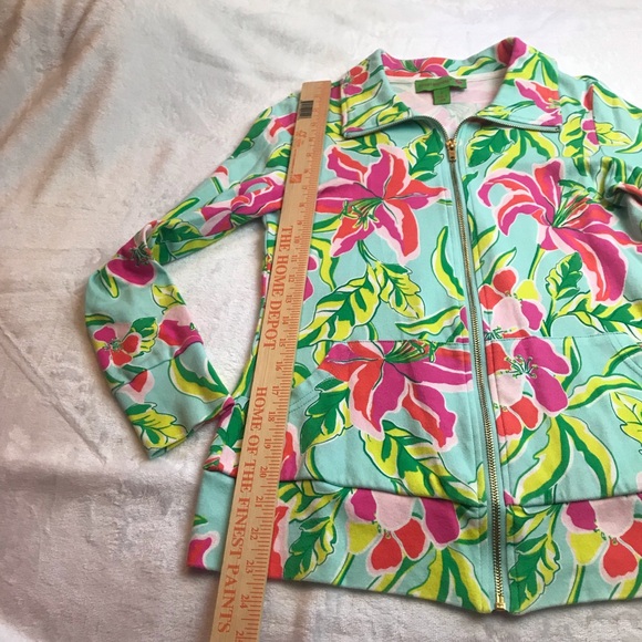 Island Republic Tropical Print Zip Up Jacket Womens Size Small Pockets - Picture 3 of 9